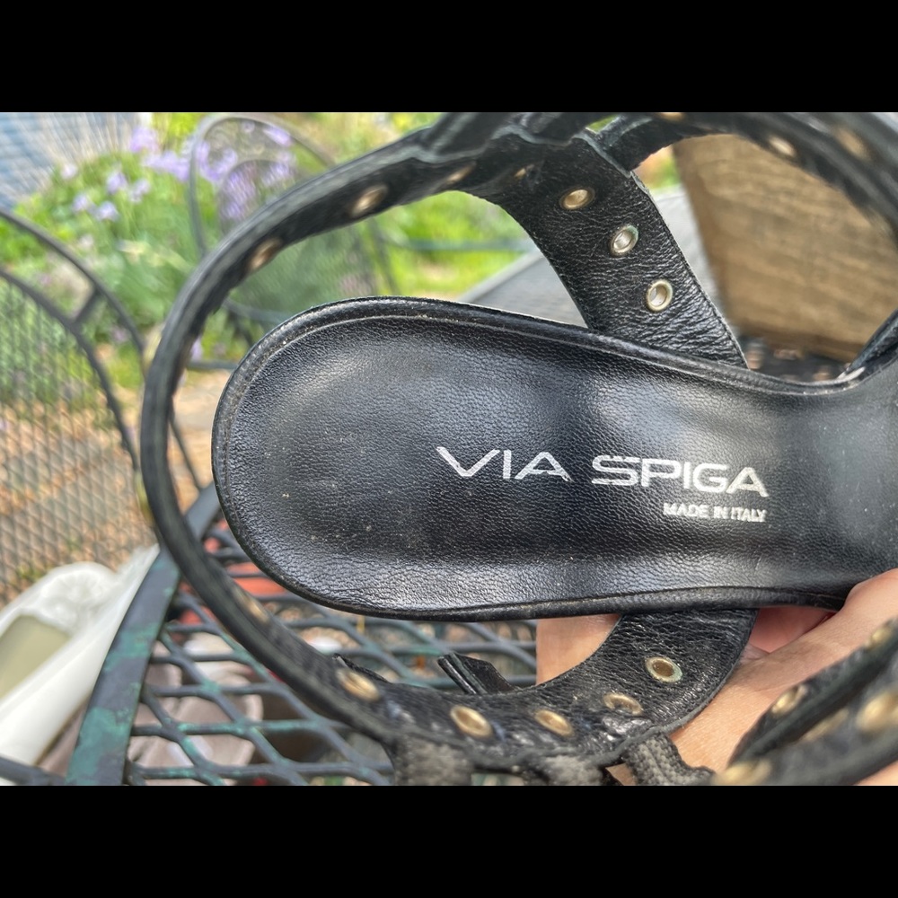 EUC - Via Spiga Sexy Strappy Heels with Eyelet Grommet Details - Picture 9 of 14